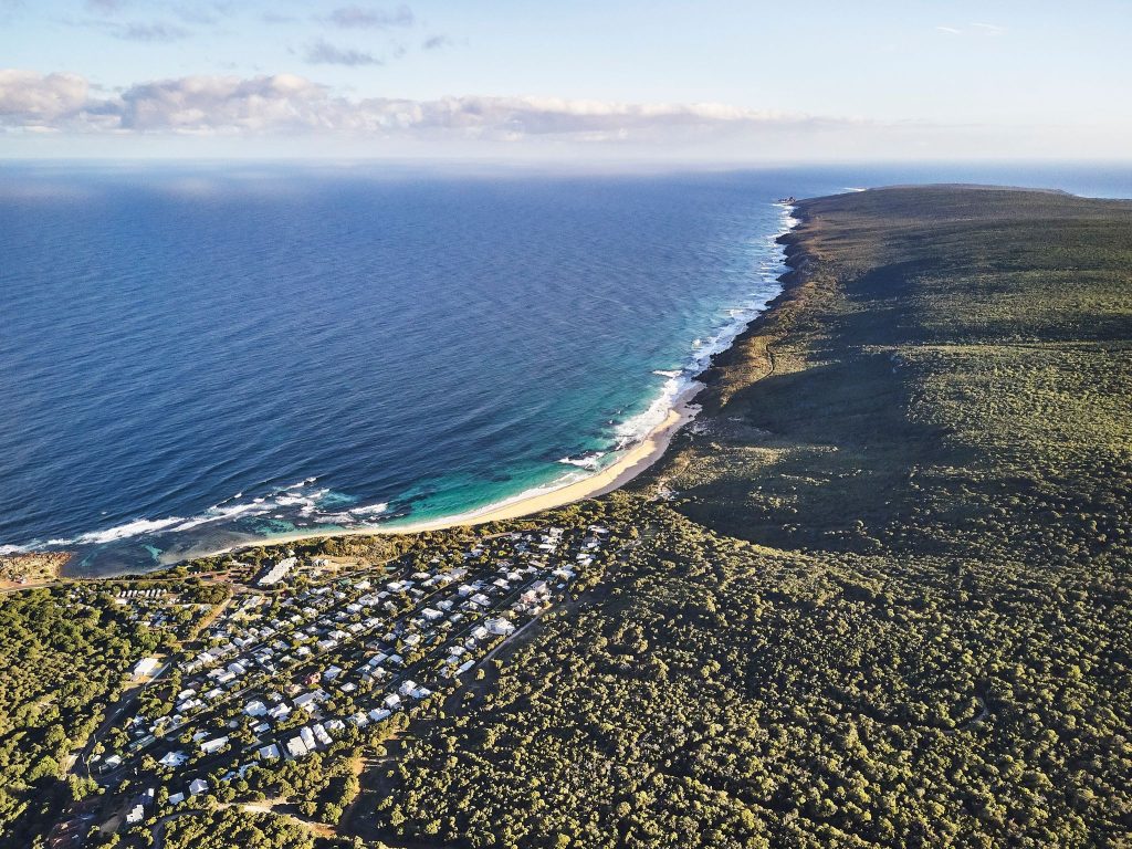 Ariel view of Ngilgi Cave and the stunning shorline of the Margaret River Region